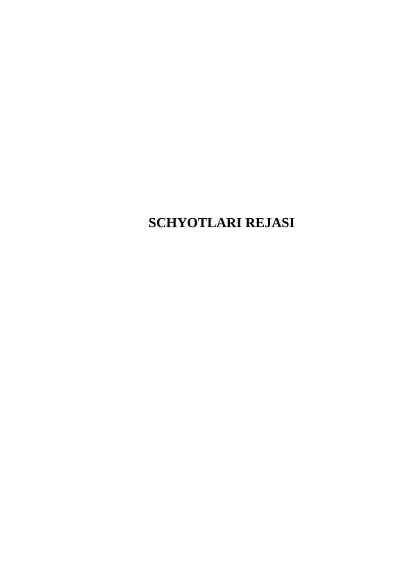 Schyotlar rejasi(buxgalteriya)