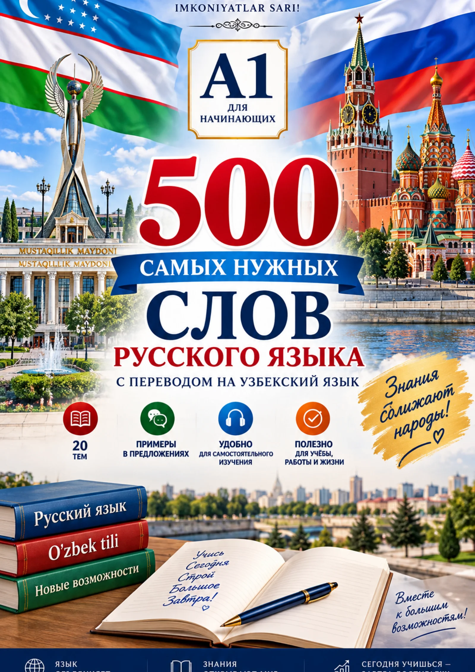 Rus tilida A1 darajadagi eng kerakli 500 ta so`z