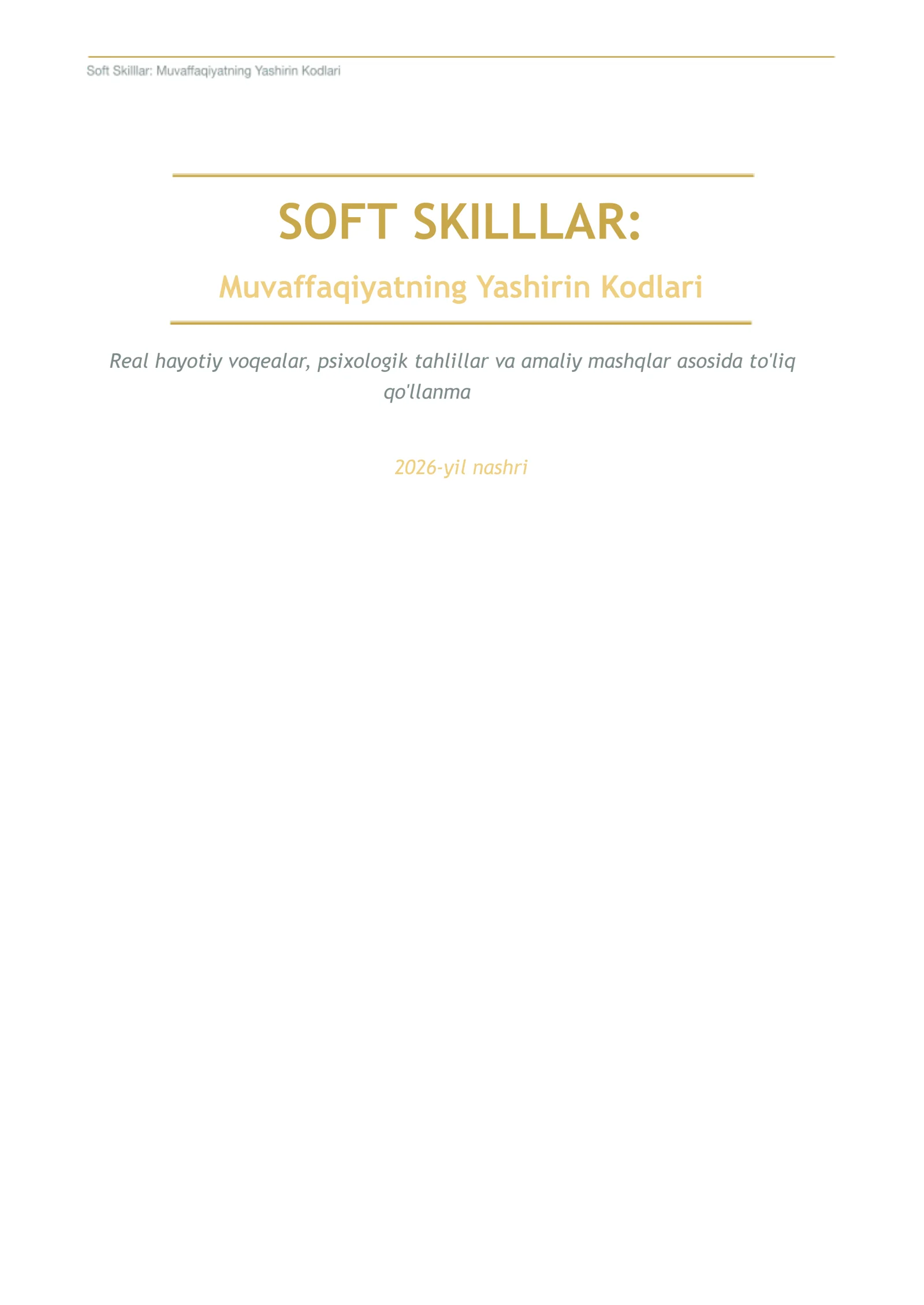 Soft Skills: Muvaffaqiyat kodlari