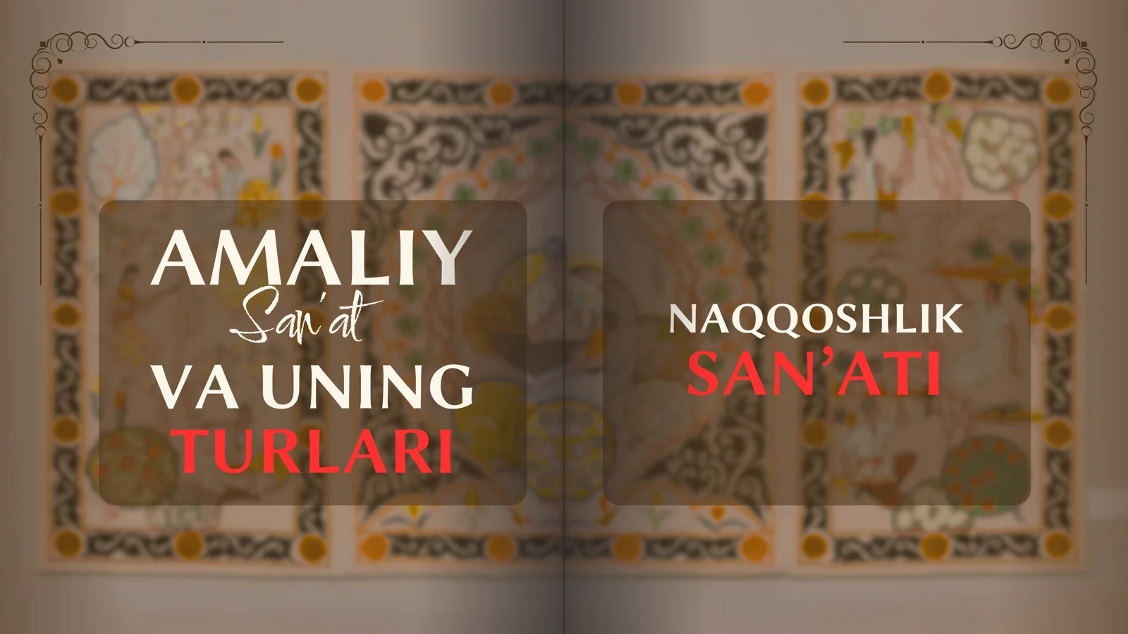 AMALIY SAN'AT VA UNING TURLARI