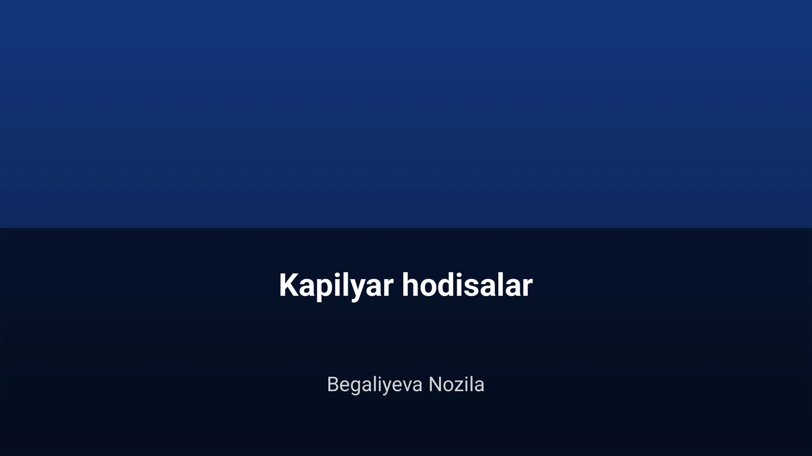 Kapilyar hodisalar