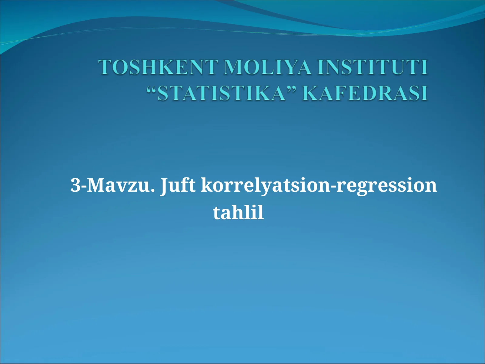 Juft korrelyatsion-regression tahlil
