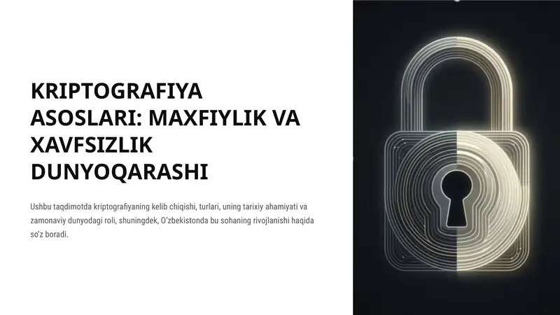 KRIPTOGRAFIYA ASOSLARI