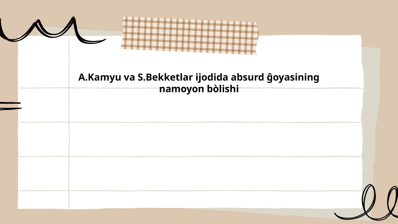 Absurdizmning nazariy asosi