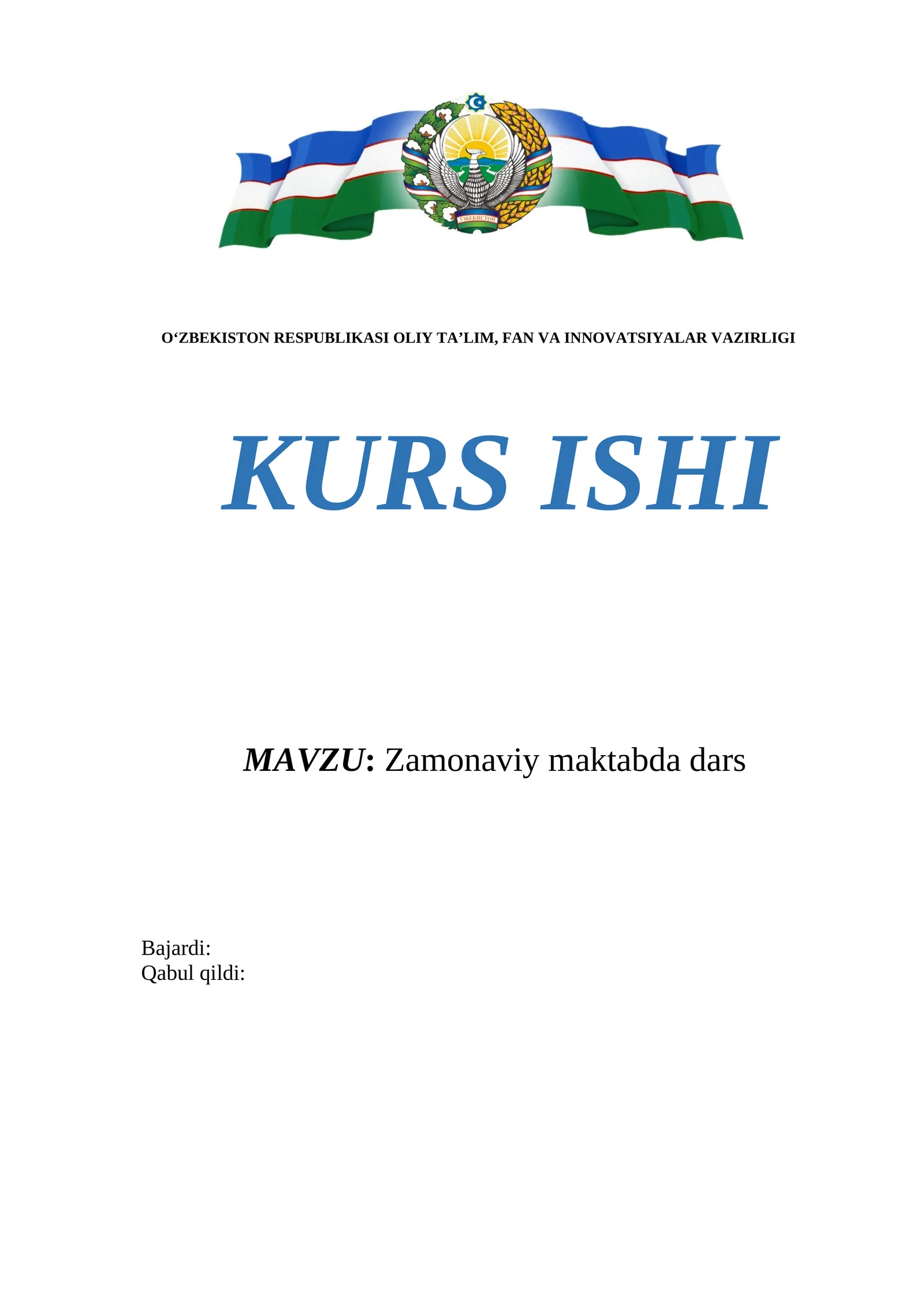 Zamonaviy maktabda dars