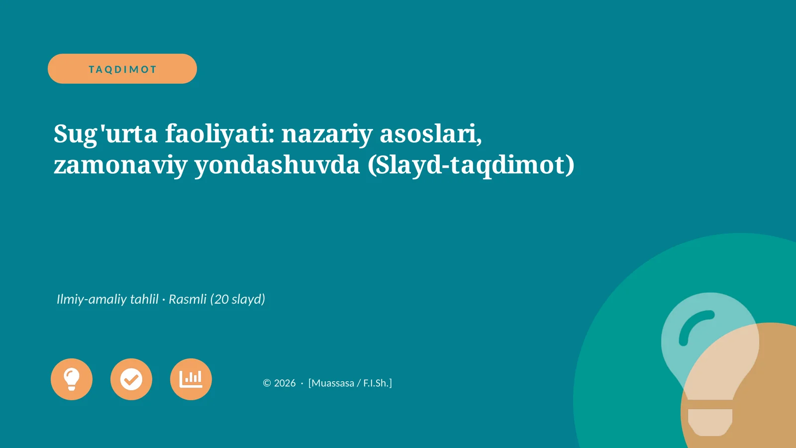 Sug'urta faoliyati: nazariy asoslari, zamonaviy yondashuvda (Slayd-taqdimot)