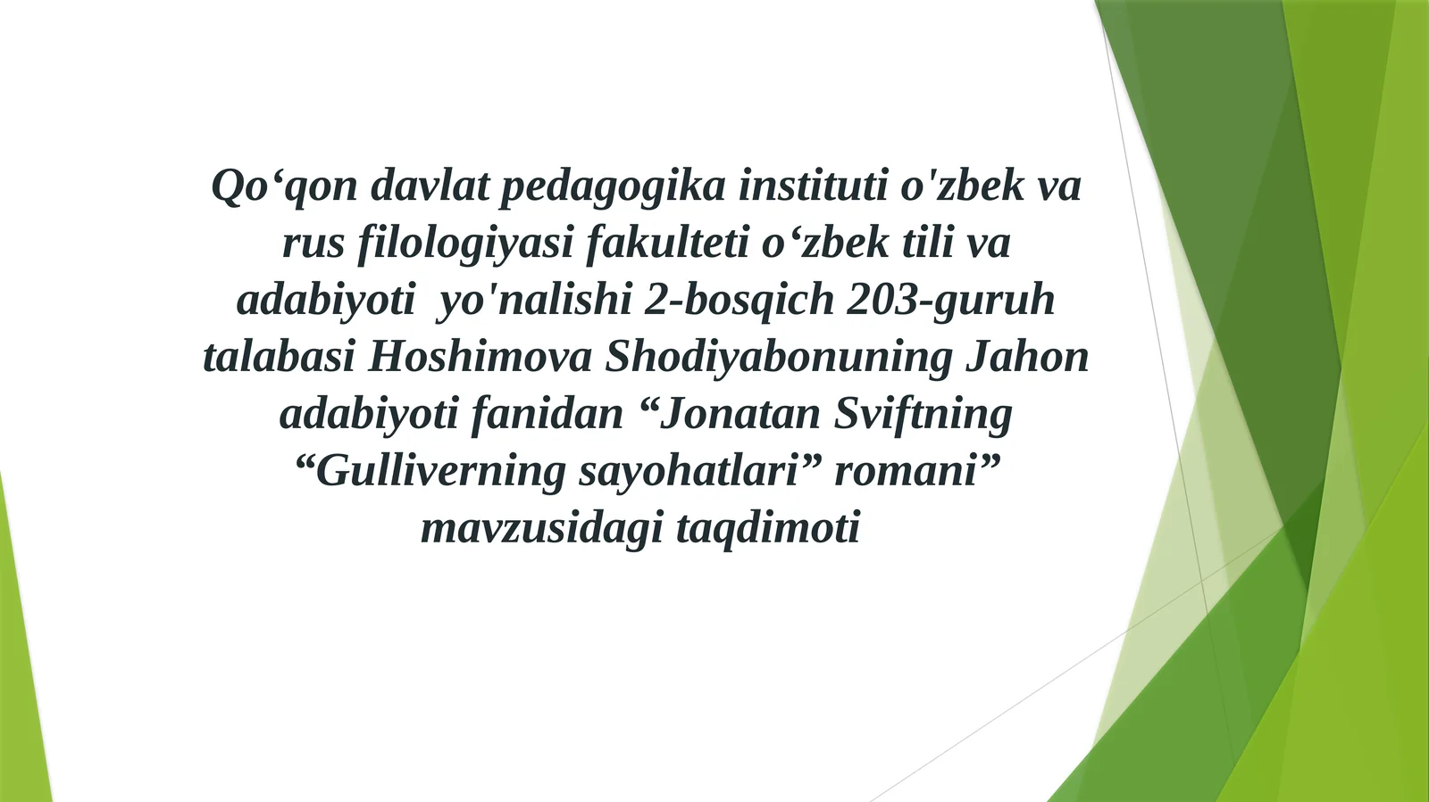 Jonatan Sviftning “Gulliverning sayohatlari” romani