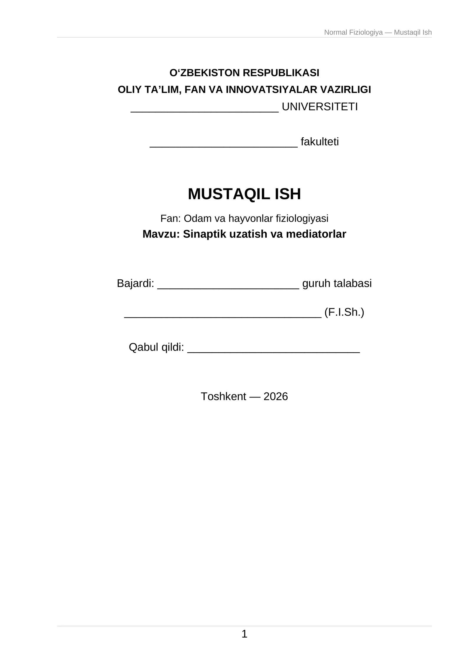 Sinaptik uzatish va mediatorlar