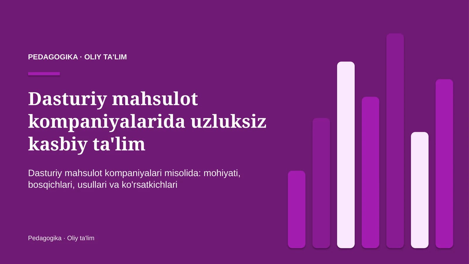 Dasturiy mahsulot kompaniyalarida uzluksiz kasbiy ta'lim