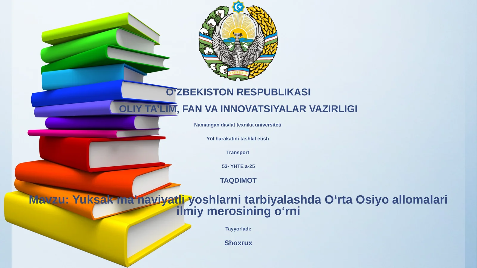 Yuksak ma’naviyatli yoshlarni tarbiyalashda O‘rta Osiyo allomalari ilmiy merosining o‘rni