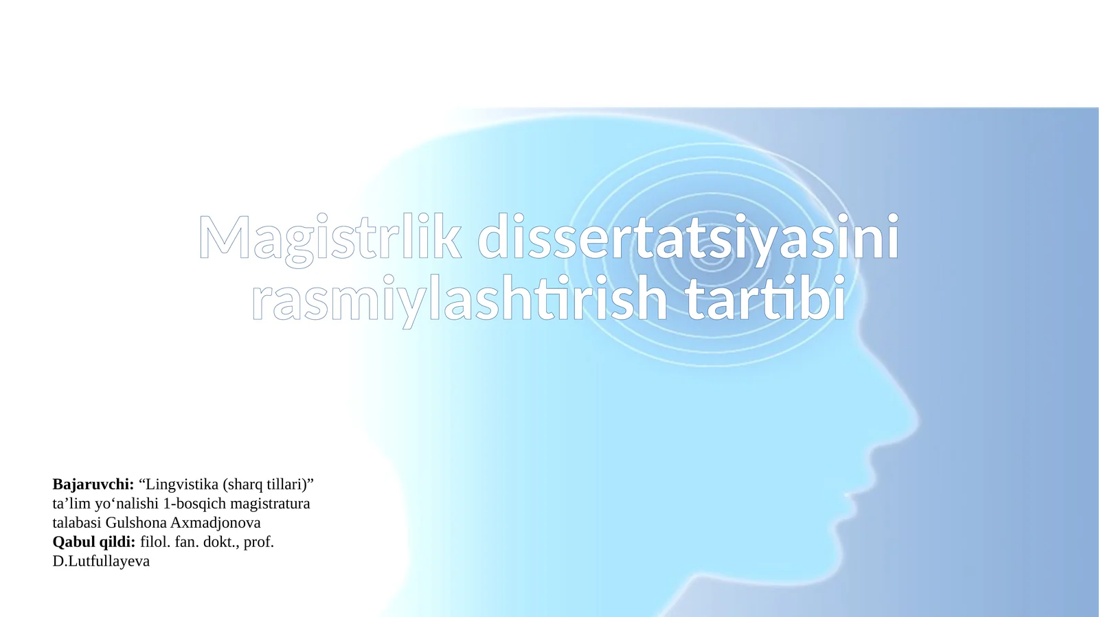 PPT Magistrlik dissertatsiyasini rasmiylashtirish tartibi