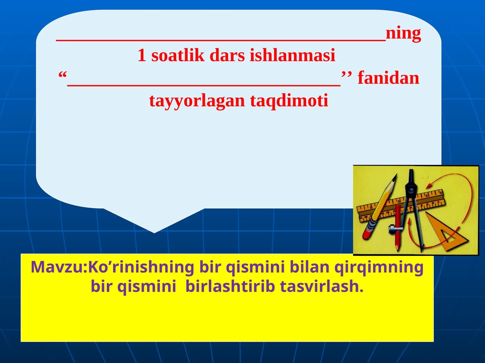 Ko’rinishning bir qismini bilan qirqimning bir qismini birlashtirib tasvirlash.ppt