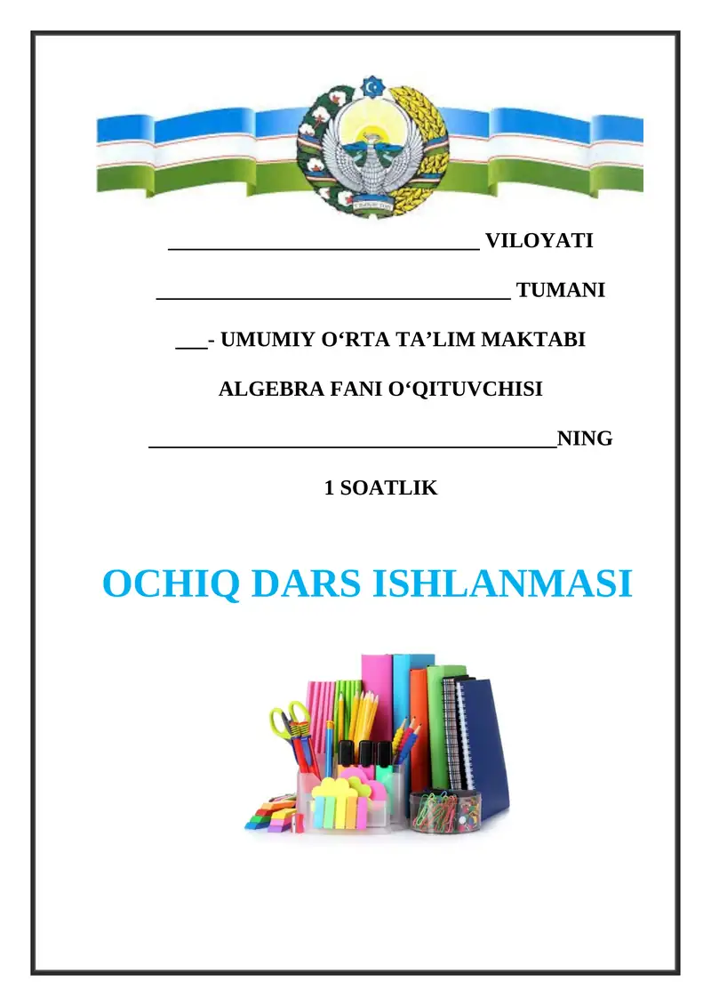 Trigonometrik tenglamalardars taqsimoti