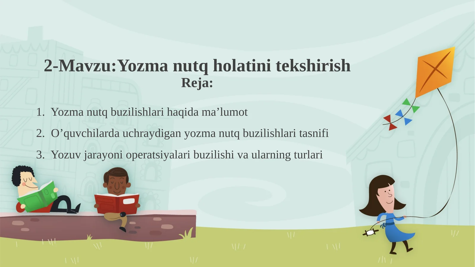 Yozma nutq holatini tekshirish