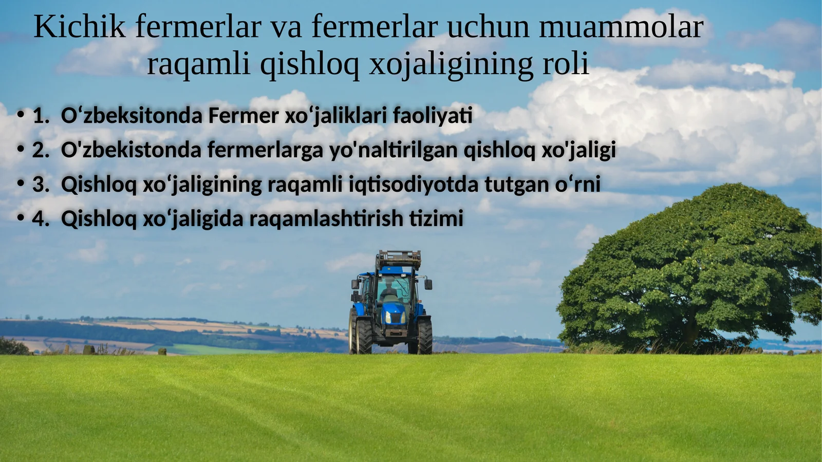Kichik fermerlar va fermerlar uchun muammolar raqamli qishloq xojaligining roli