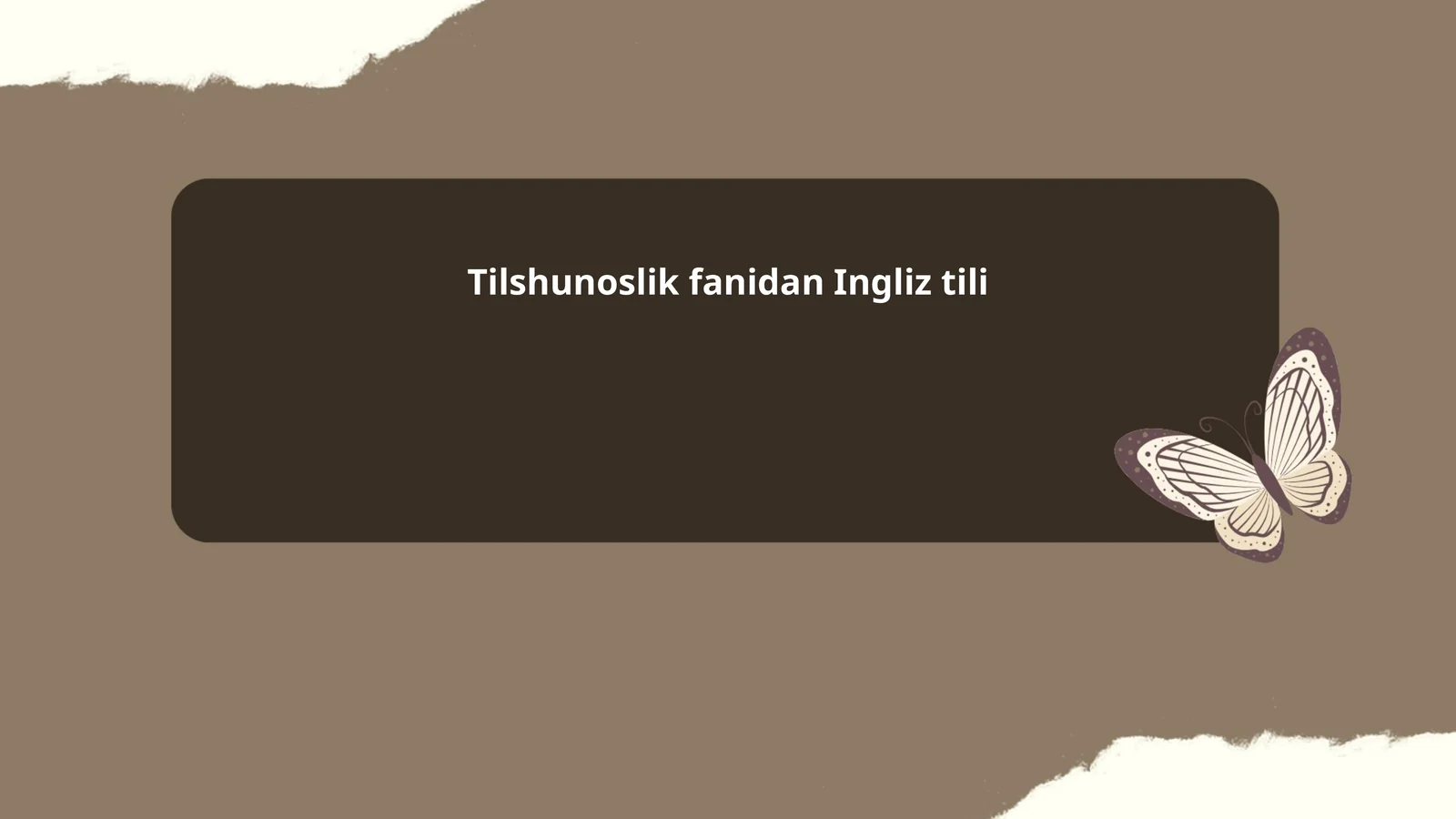 Tilshunoslik fanidan Ingliz tili