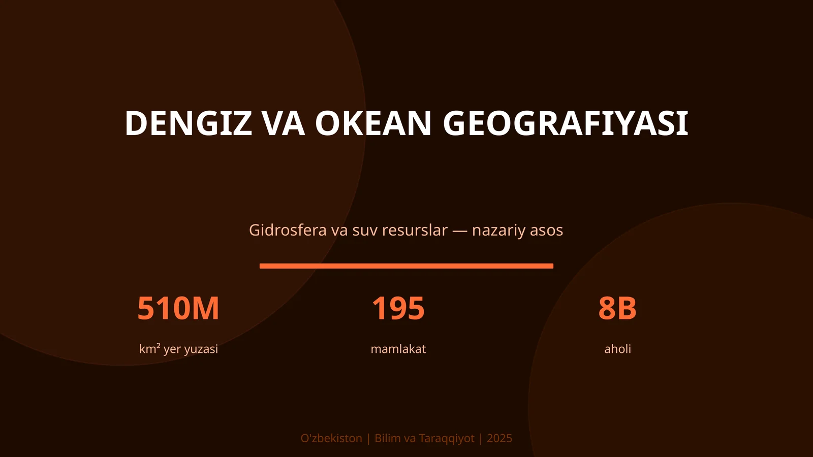 Dengiz va Okean Geografiyasi