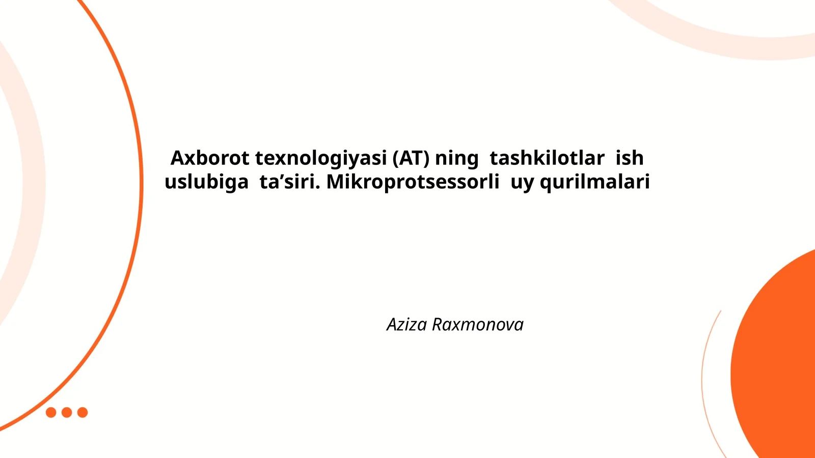 Mikroprotsessorli uy qurilmalari