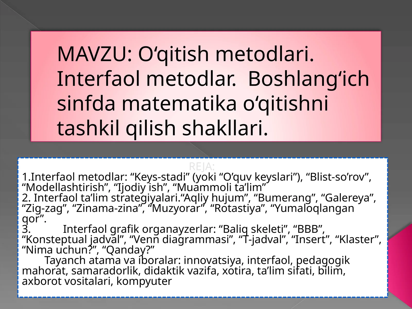 O‘qitish Metodlari