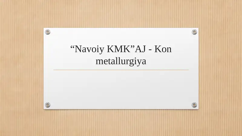 “Navoiy KMK”AJ - Kon metallurgiya