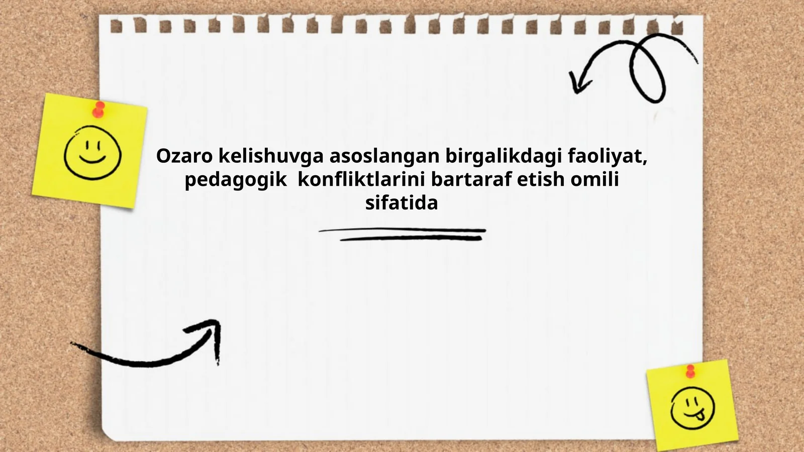 Ozaro kelishuvga asoslangan birgalikdagi faoliyat, pedagogik konfliktlarini bartaraf etish omili sifatida