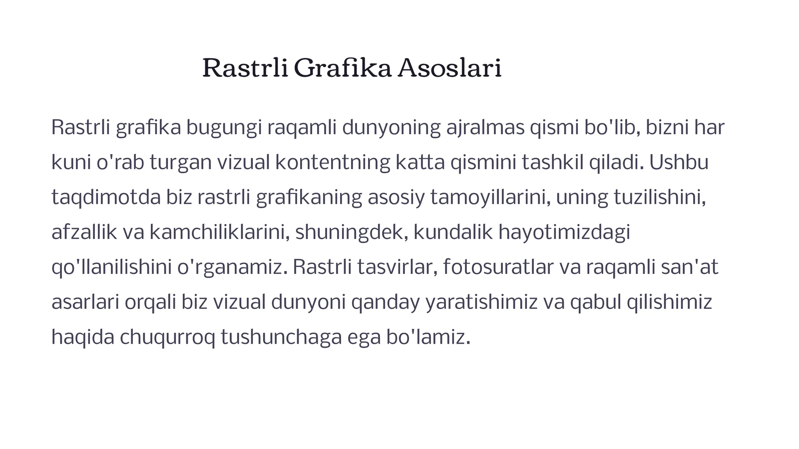 Rastrli Grafika Asoslari