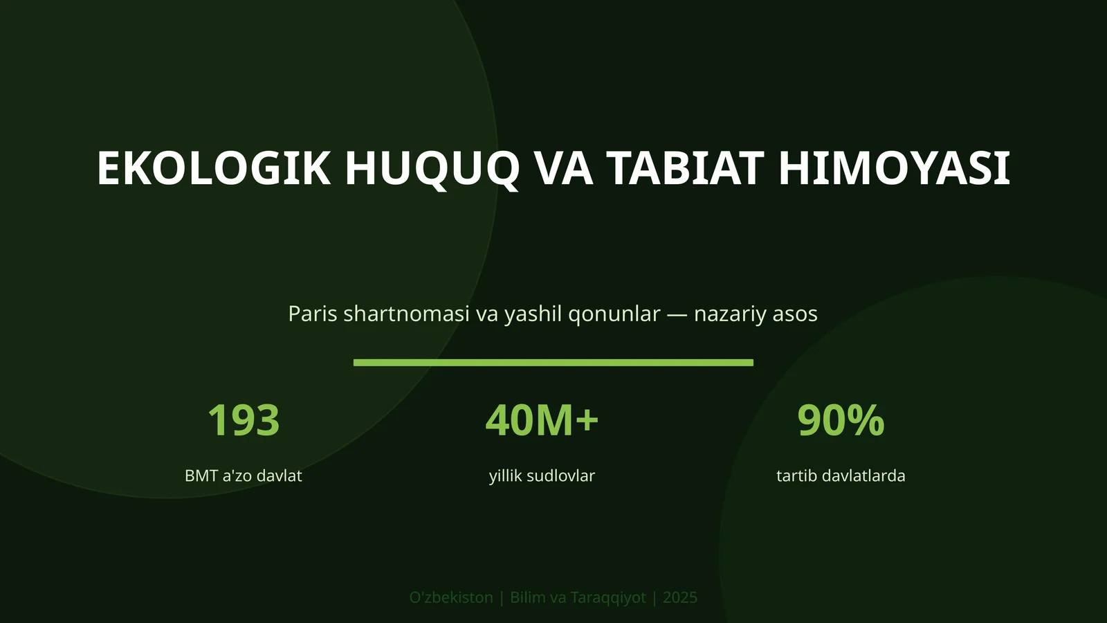 Ekologik huquq va tabiat himoyasi