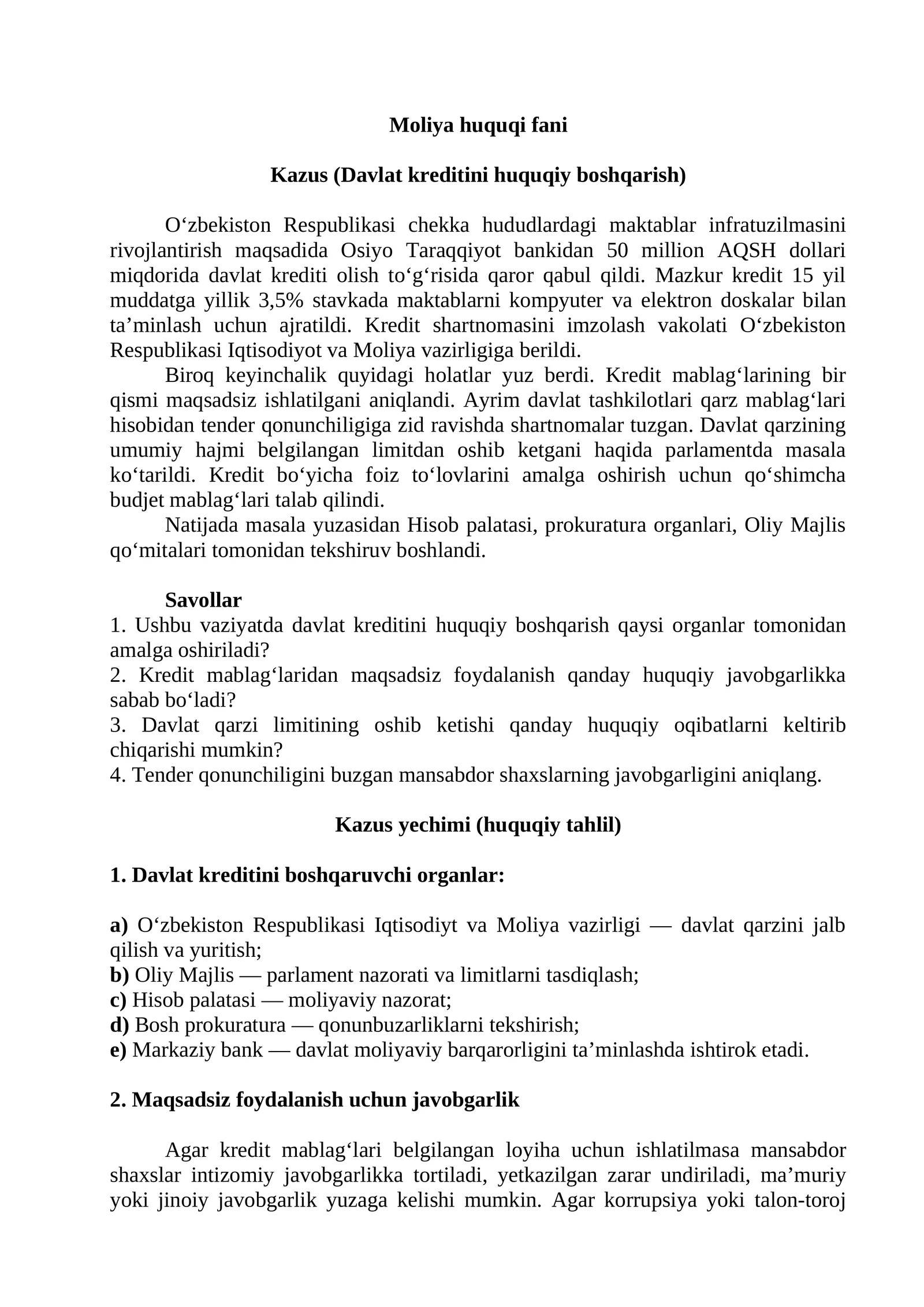 Moliya huquqi fani