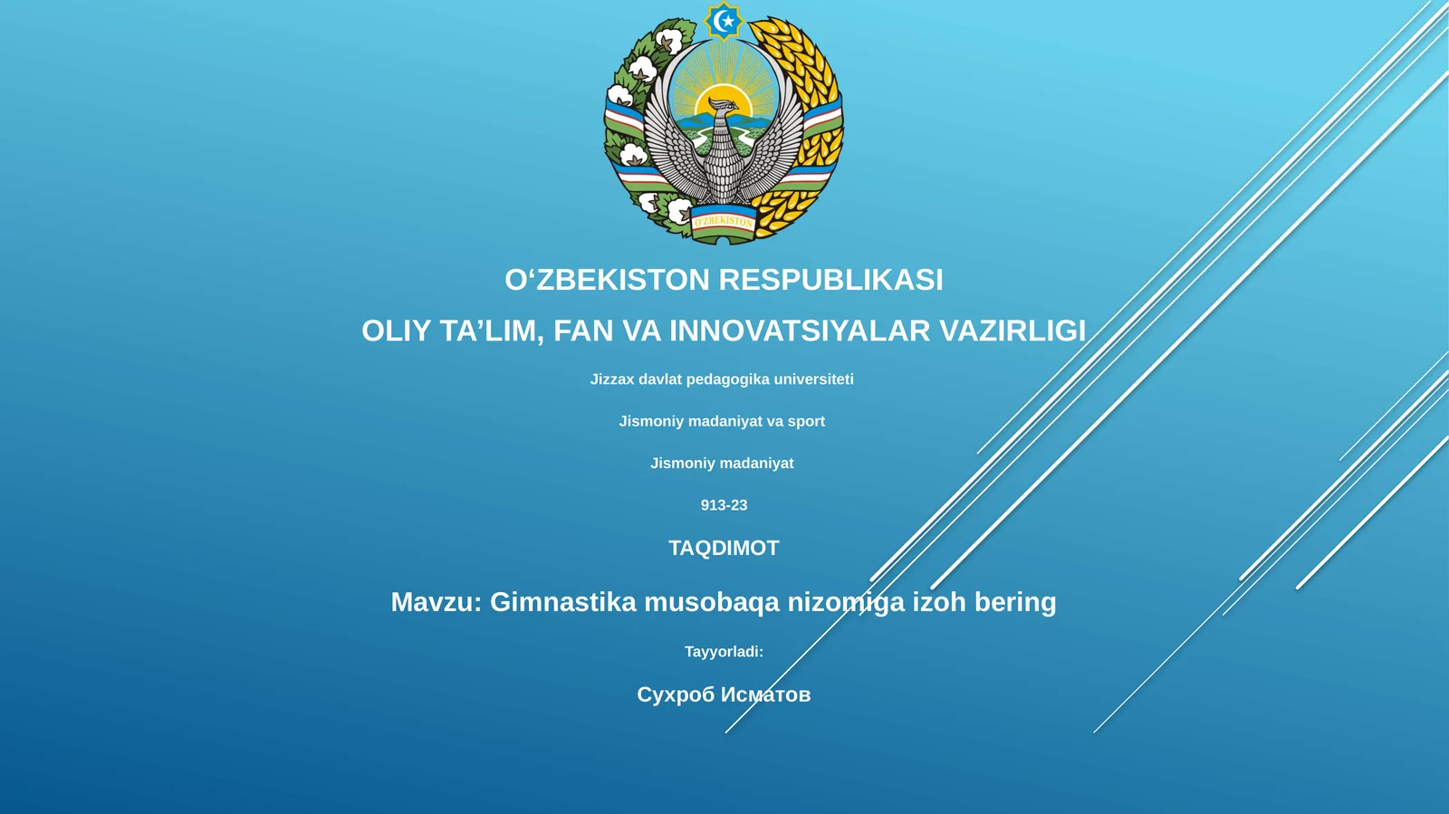 Gimnastika musobaqa nizomiga izoh bering