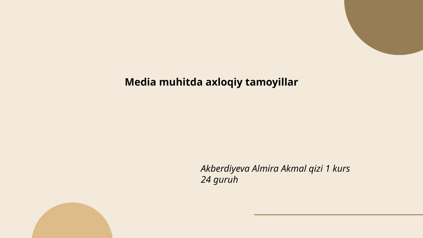 Media muhitda axloqiy tamoyillar