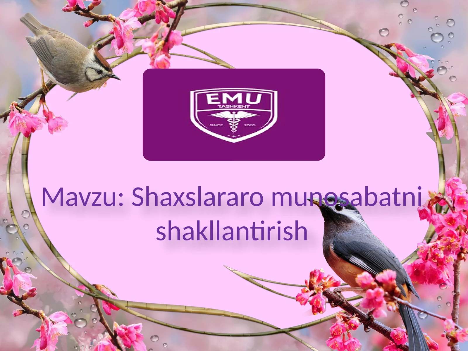 Shaxslararomunosabatnishakllantirish