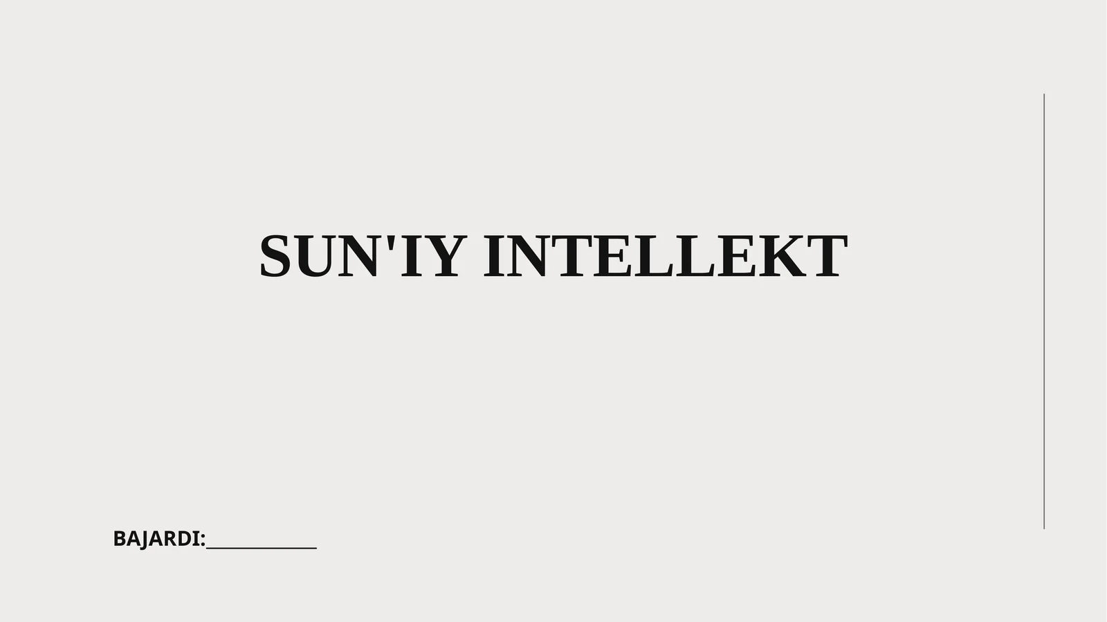 SUN'IY INTELLEKT