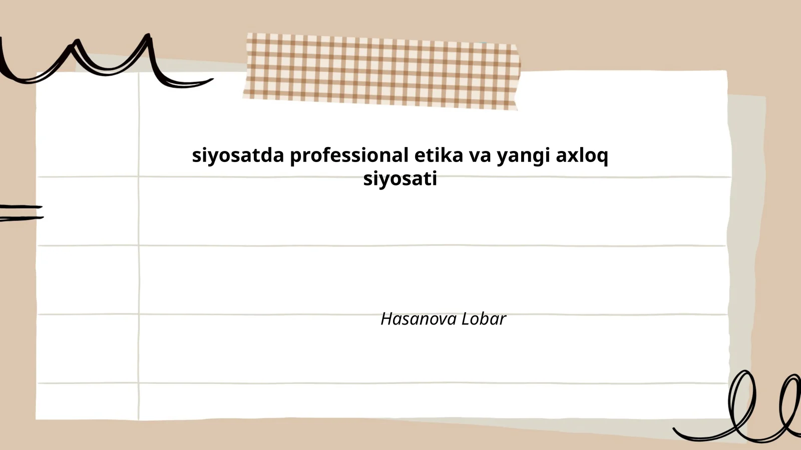 Siyosatda professional etika va yangi axloq siyosati