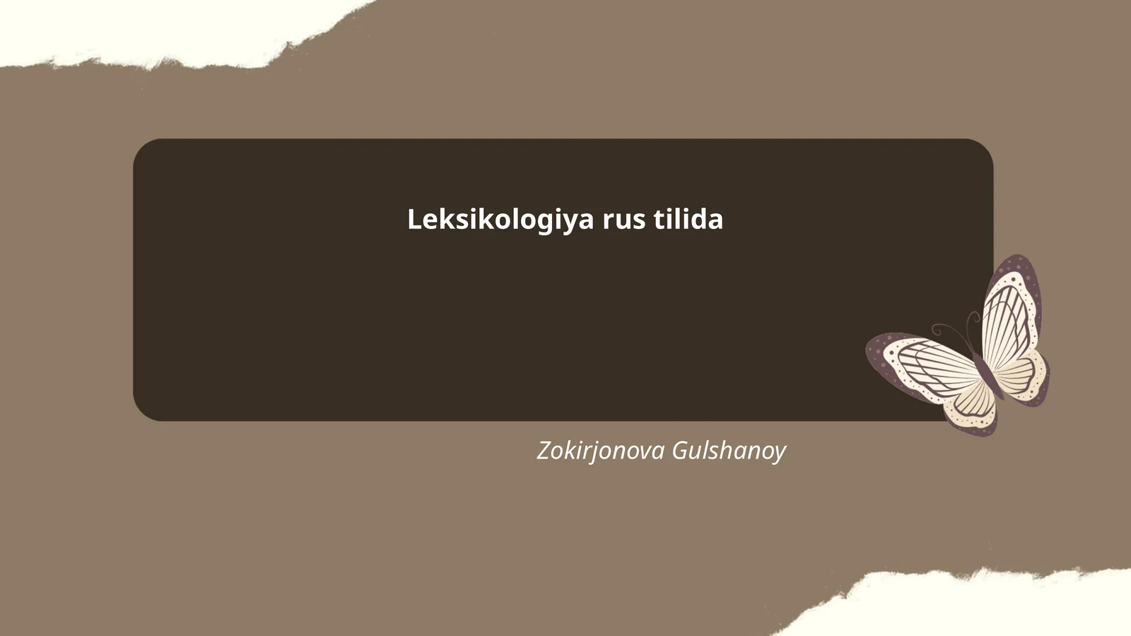 Leksikologiya rus tilida
