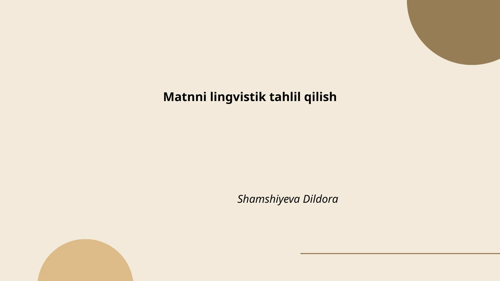 Matnni lingvistik tahlil qilish