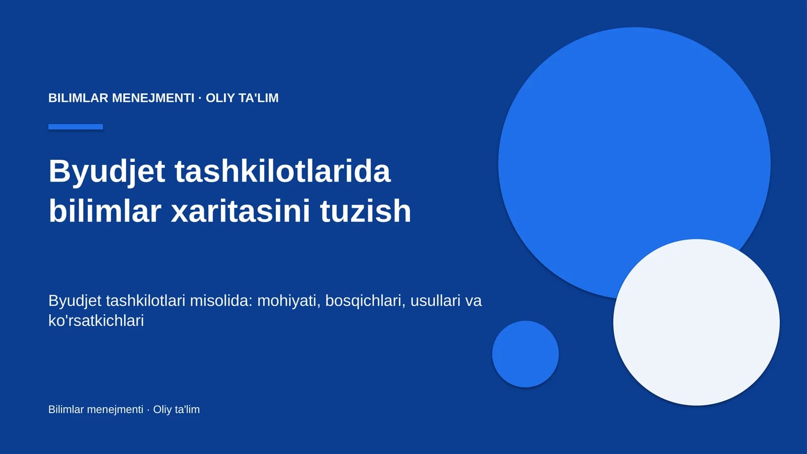 Byudjet tashkilotlarida bilimlar xaritasini tuzish