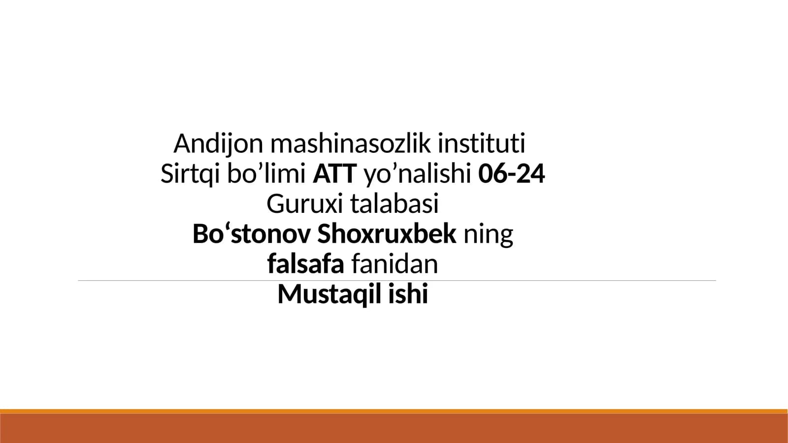 A.FITRATNING "OILA ASARIDAGI OILA QURISH TARTIBLARI VA FARZAND TARBIYASIGA OID G'OYALAR BO'YICHA ESSE TAYYORLASH