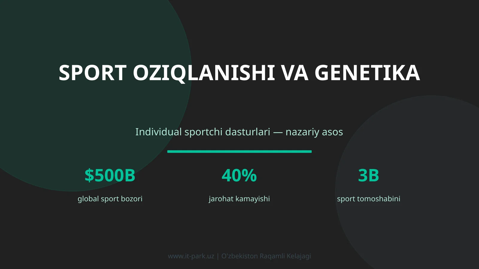SPORT OZIQLANISHI VA GENETIKA