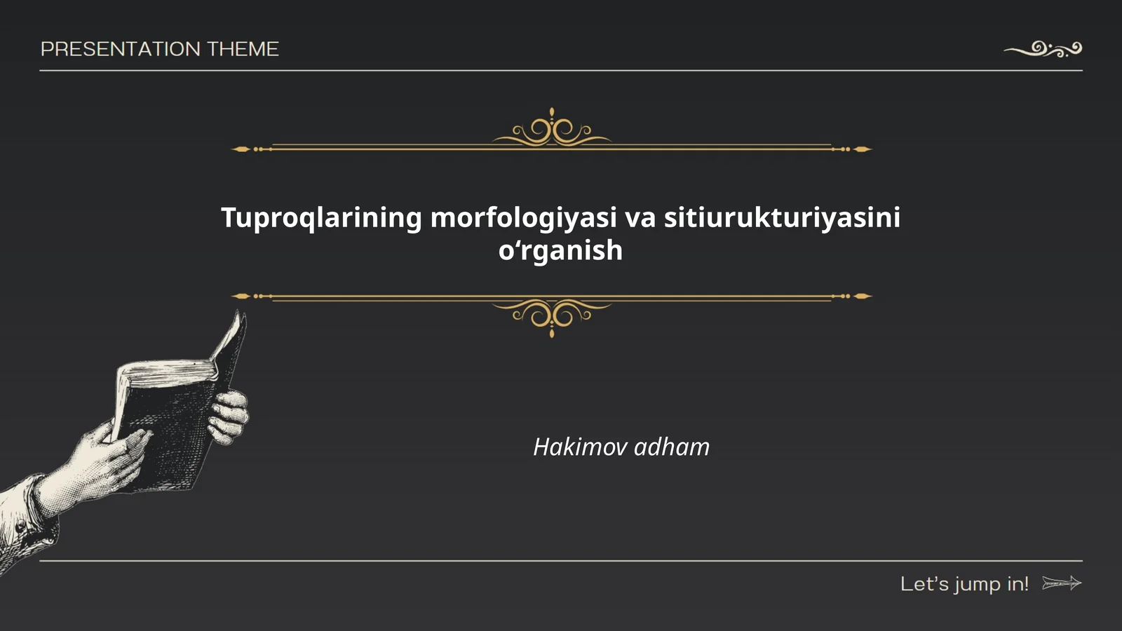 Tuproqlarining morfologiyasi va sitiurukturiyasini o‘rganish