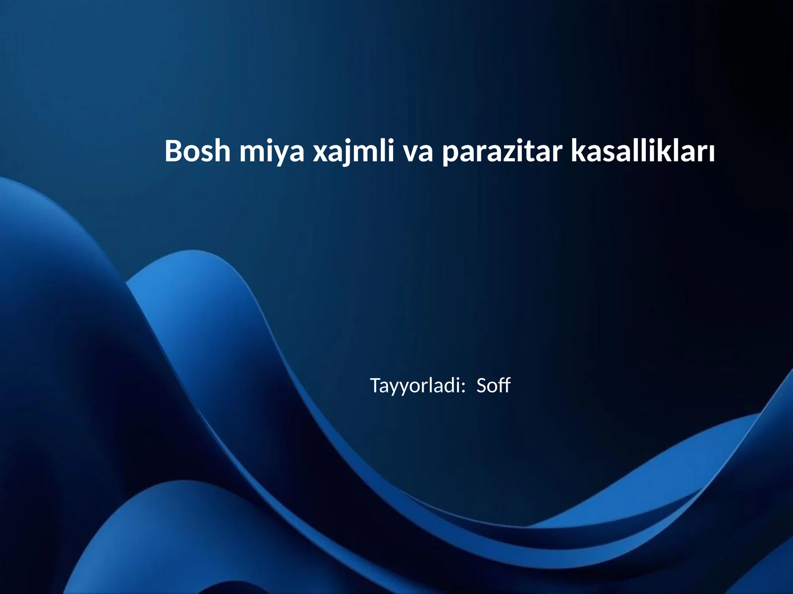 Bosh miya xajmli va parazitar kasallikları