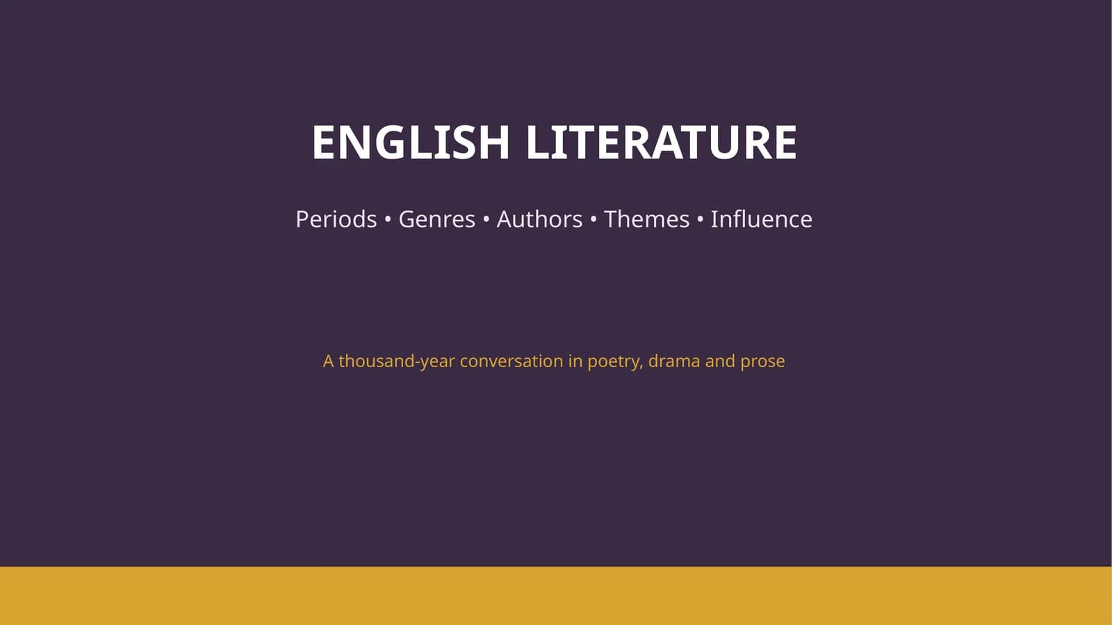 ENGLISH LITERATURE