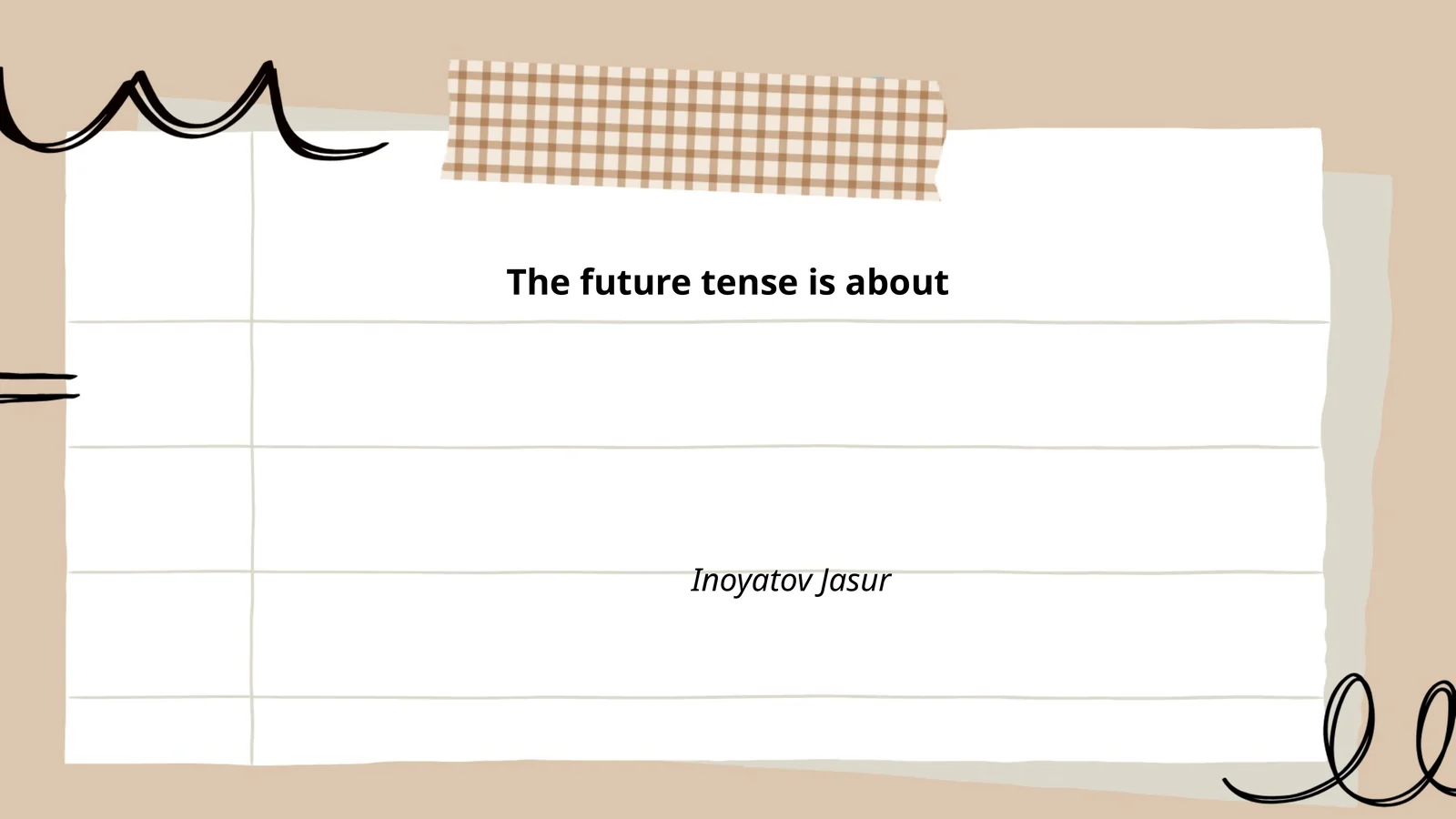 The future tense is about