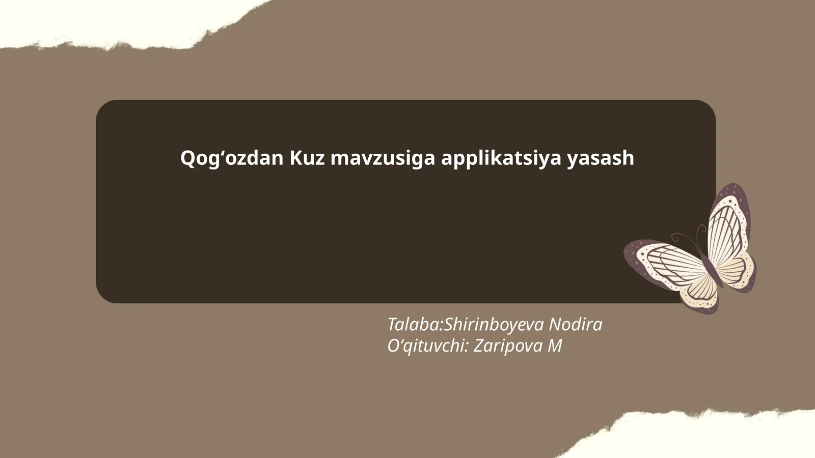 Qogʻozdan Kuz mavzusiga applikatsiya yasash