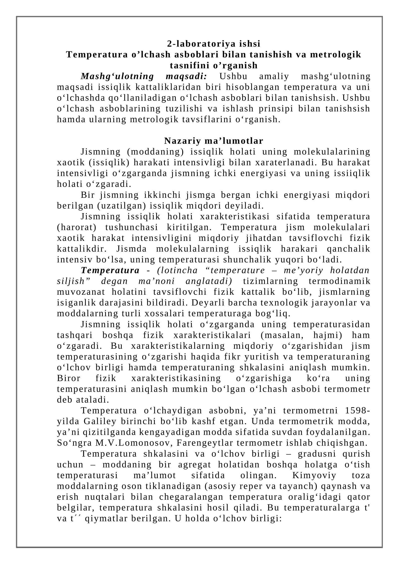 2-laboratoriya ishsi