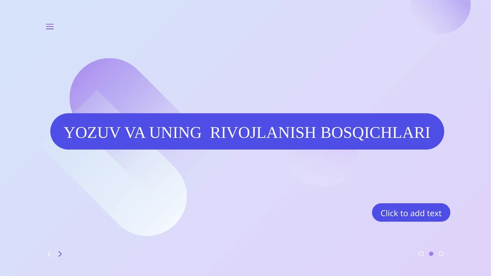 YOZUV VA UNING  RIVOJLANISH BOSQICHLARI