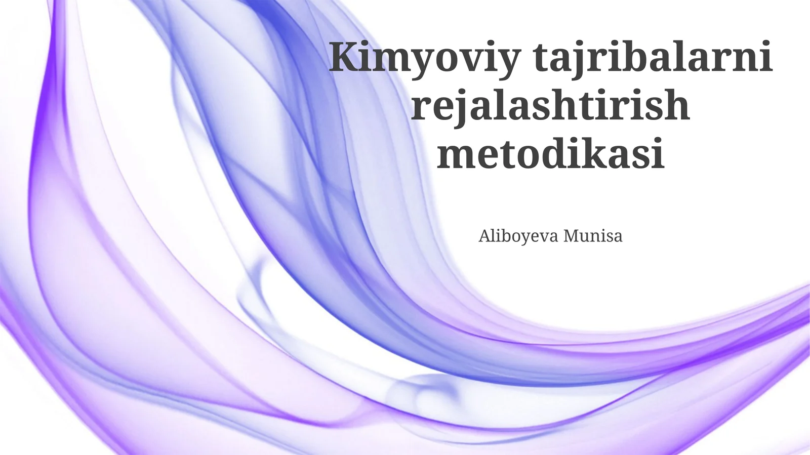 Kimyoviy tajribalarni rejalashtirish metodikasi