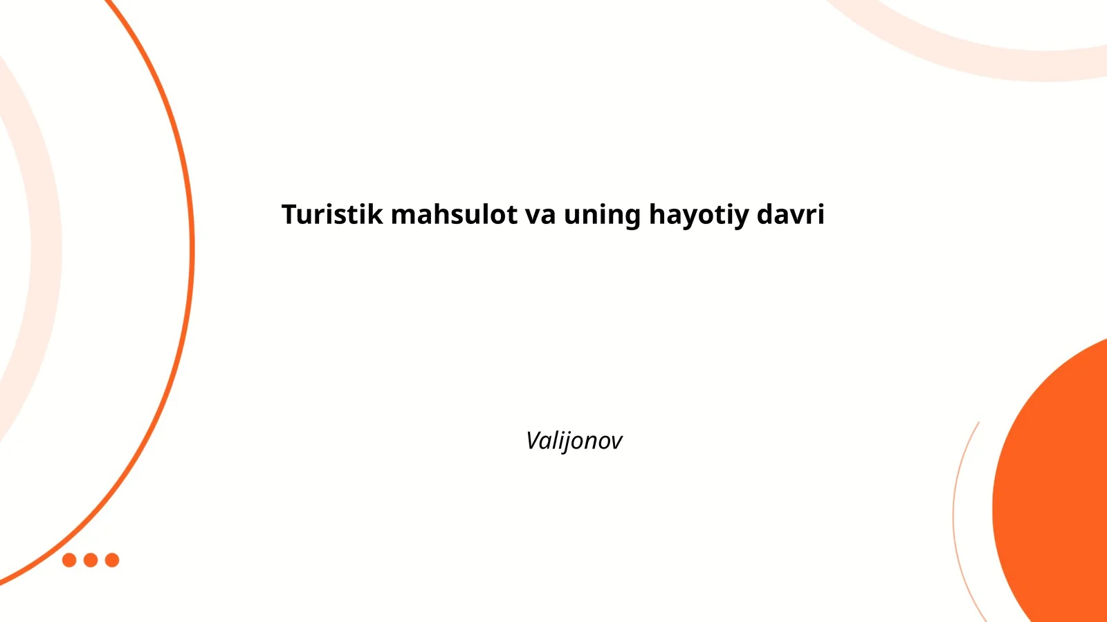Turistik mahsulot va uning hayotiy davri