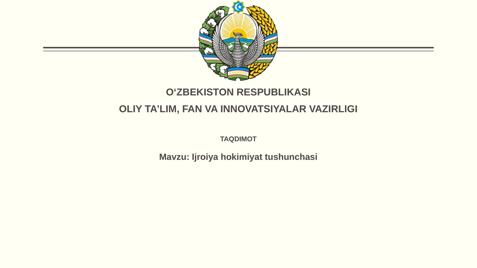 Ijroiyahokimiyattushunchasi