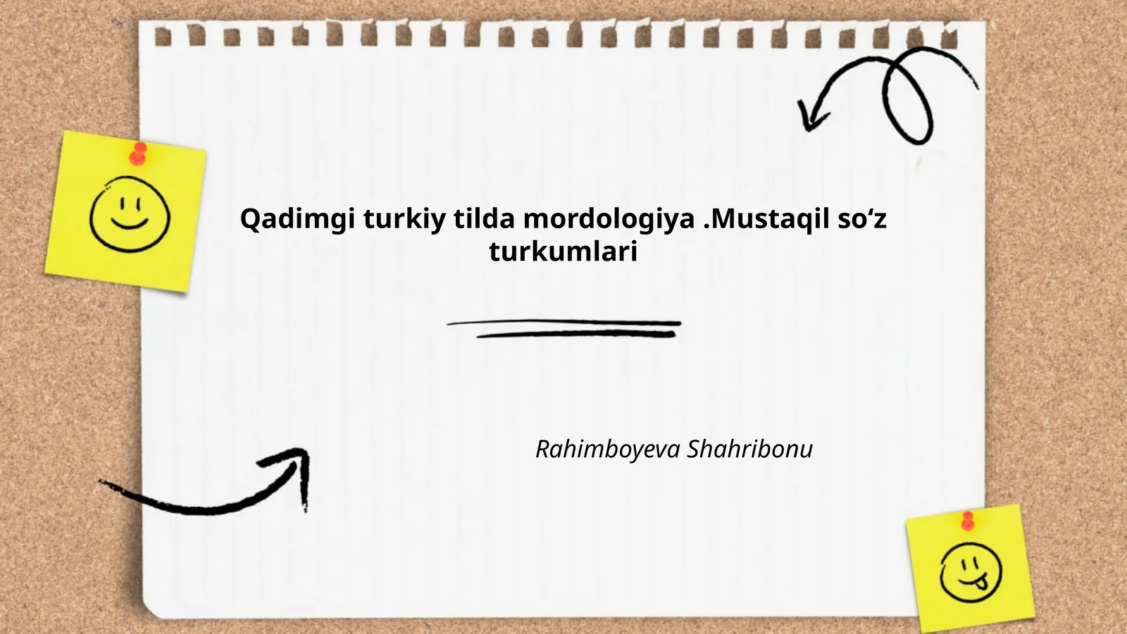 Qadimgi turkiy tilda mordologiya.Mustaqil soʻz turkumlari