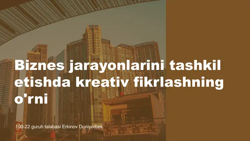 Kreativ fikrlashning o'rni